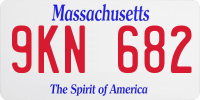 MA license plate 9KN682