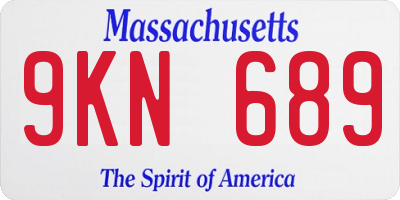 MA license plate 9KN689