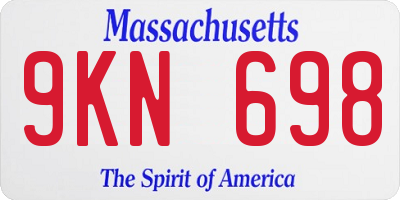 MA license plate 9KN698