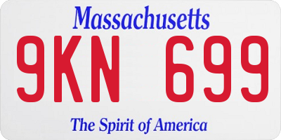 MA license plate 9KN699