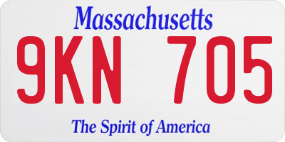 MA license plate 9KN705