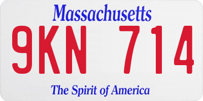 MA license plate 9KN714