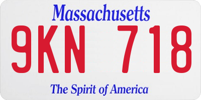MA license plate 9KN718