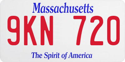 MA license plate 9KN720