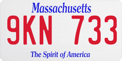 MA license plate 9KN733
