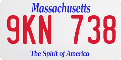 MA license plate 9KN738