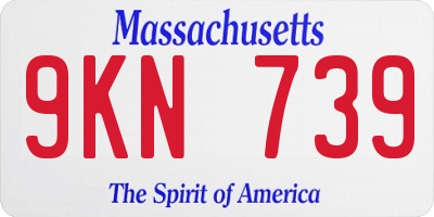 MA license plate 9KN739