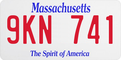 MA license plate 9KN741