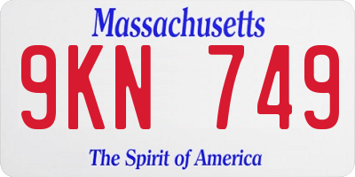 MA license plate 9KN749