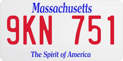 MA license plate 9KN751
