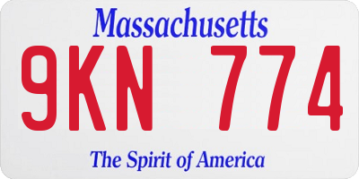 MA license plate 9KN774