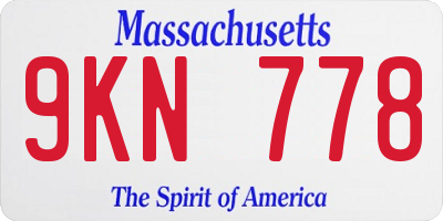 MA license plate 9KN778