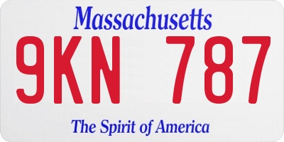 MA license plate 9KN787