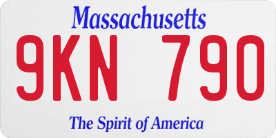 MA license plate 9KN790