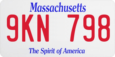 MA license plate 9KN798