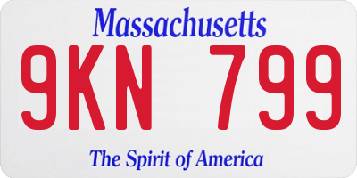 MA license plate 9KN799