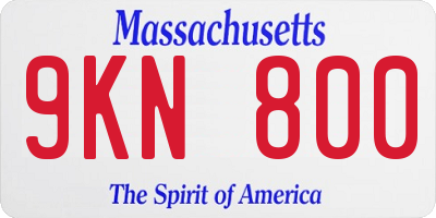MA license plate 9KN800