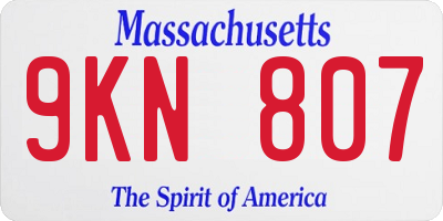 MA license plate 9KN807
