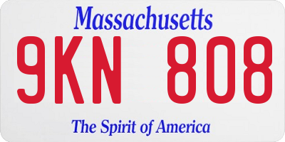 MA license plate 9KN808