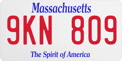 MA license plate 9KN809
