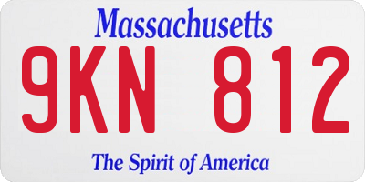 MA license plate 9KN812
