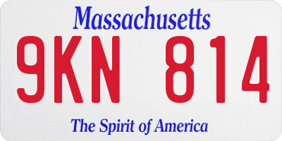 MA license plate 9KN814