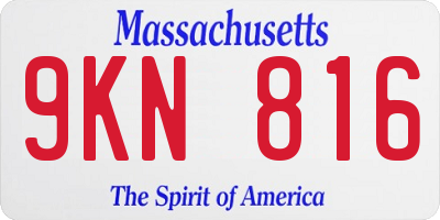 MA license plate 9KN816