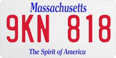 MA license plate 9KN818