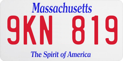MA license plate 9KN819