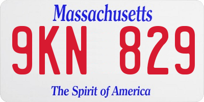 MA license plate 9KN829