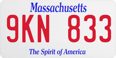 MA license plate 9KN833