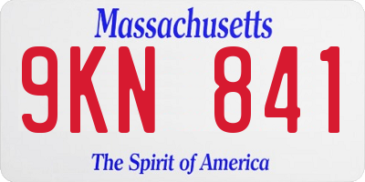MA license plate 9KN841