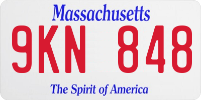 MA license plate 9KN848