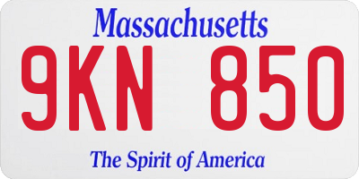 MA license plate 9KN850
