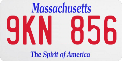 MA license plate 9KN856