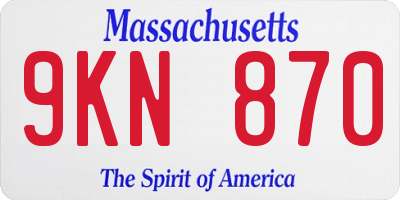 MA license plate 9KN870