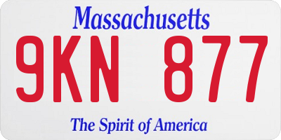 MA license plate 9KN877