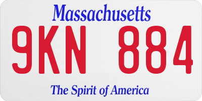 MA license plate 9KN884