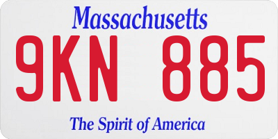 MA license plate 9KN885