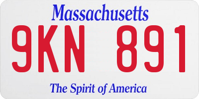 MA license plate 9KN891