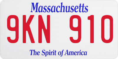 MA license plate 9KN910