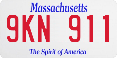 MA license plate 9KN911