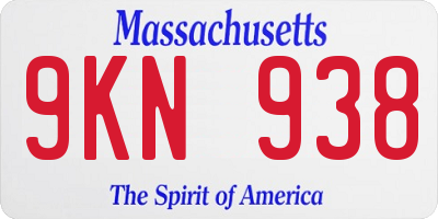 MA license plate 9KN938