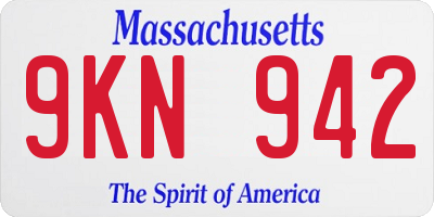 MA license plate 9KN942