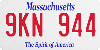 MA license plate 9KN944
