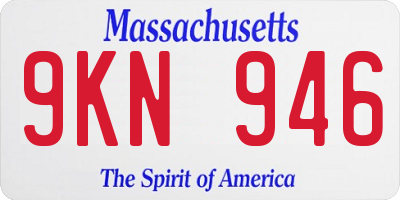 MA license plate 9KN946