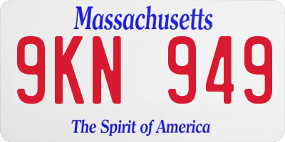 MA license plate 9KN949