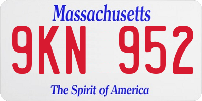 MA license plate 9KN952