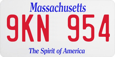 MA license plate 9KN954