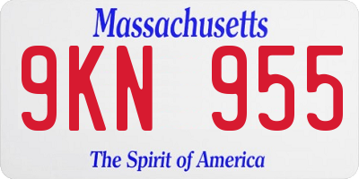 MA license plate 9KN955